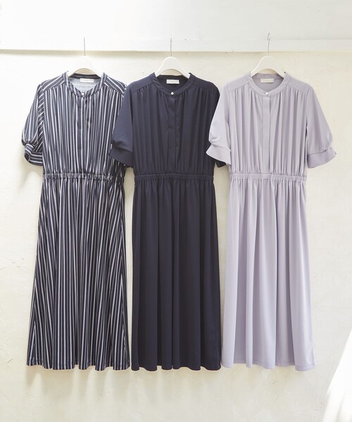 ANY SIS(エニィスィス)の「【接触冷感・吸水速乾・UVケア】エアリードレープスムース ワンピース(ワンピース・レディース・ネイビー系1/ライラック系/ネイビー系・0)」の9枚目の写真