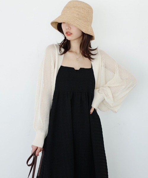 【オールシーズンの美品】COMME des GARCONS オーガンジー•ボレロ セール】バックオープンサマーメッシュボレロ（カーディガン