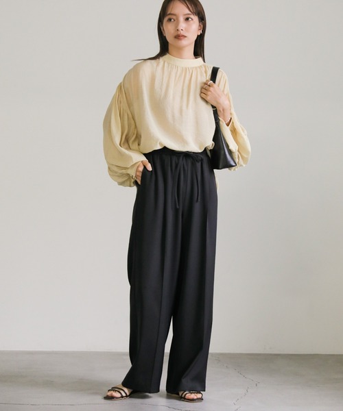 select MOCA（セレクトモカ）の「リラックスイージーパンツ（その他パンツ・レディース・スミクロ/スモークピンク/アイボリー/グレイッシュブルー・FREE）」の6枚目の写真