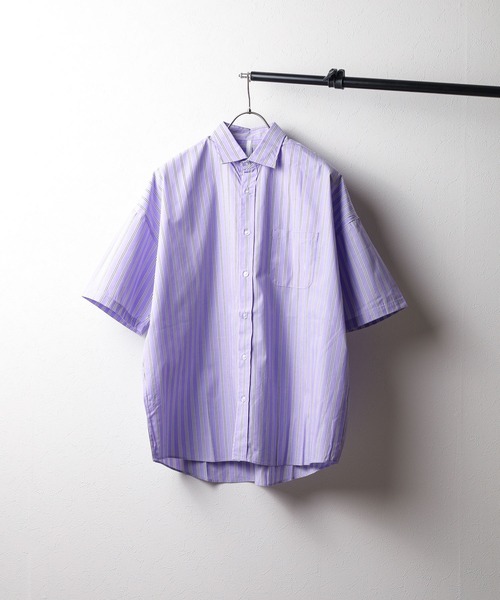 ARCHIVER（アーカイバ）の「【Ir】オーバーサイズ　レギュラーカラーシャツ（シャツ/ブラウス・メンズ・パープル系/ホワイト系/ブラック/グレイッシュベージュ/サックスブルー/ブラック系/イエロー系/ホワイト/グリーン/グリーン系/サックスブルー系・MEDIUM/LARGE/X-LARGE）」の10枚目の写真