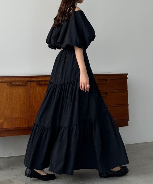 Louere（ルエレ）の「ワッシャーティアードスカート（スカート・レディース・ブラック/ホワイト/ベージュ・SMALL/MEDIUM/LARGE/X-LARGE）」の11枚目の写真