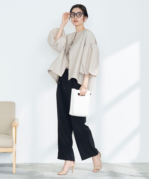 NOLLEY’S（ノーリーズ）の「ソリビアワイドパンツ（その他パンツ・レディース・カーキ/ブラック/ネイビー/ホワイト・36/34/38）」の16枚目の写真