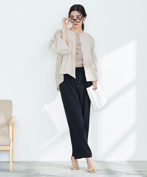 NOLLEY’S（ノーリーズ）の「ソリビアワイドパンツ（その他パンツ・レディース・カーキ/ブラック/ネイビー/ホワイト・36/34/38）」の17枚目の写真