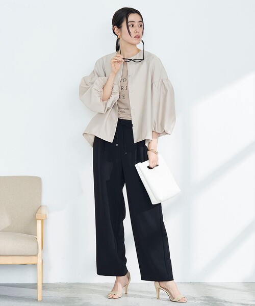 NOLLEY’S（ノーリーズ）の「ソリビアワイドパンツ（その他パンツ・レディース・カーキ/ブラック/ネイビー/ホワイト・36/34/38）」の18枚目の写真