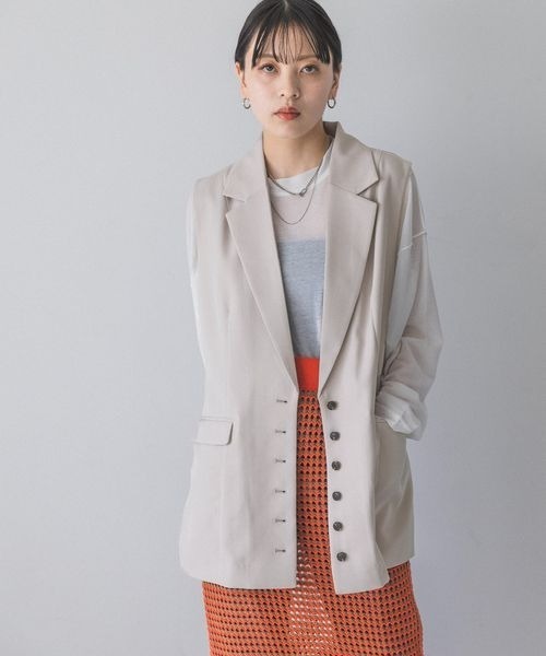 JEANASIS(ジーナシス)の「シアーテンジクロンT/193923(Tシャツ/カットソー・レディース・ホワイト/グレー系その他/ライトグリーン・FREE)」の16枚目の写真