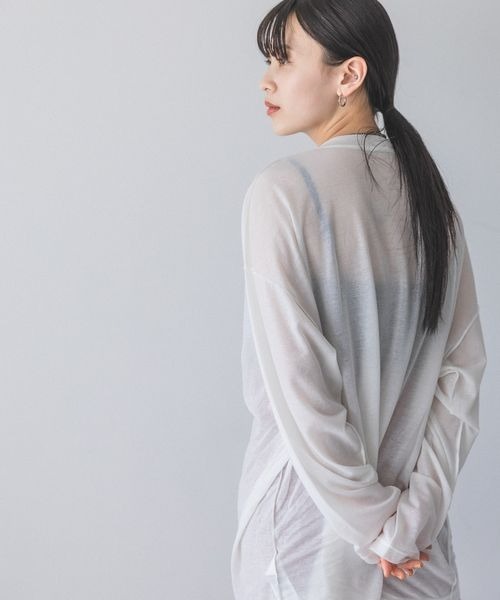 JEANASIS(ジーナシス)の「シアーテンジクロンT/193923(Tシャツ/カットソー・レディース・ホワイト/グレー系その他/ライトグリーン・FREE)」の15枚目の写真