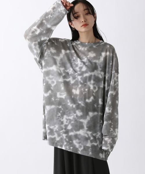 JEANASIS(ジーナシス)の「シアーテンジクロンT/193923(Tシャツ/カットソー・レディース・ホワイト/グレー系その他/ライトグリーン・FREE)」の5枚目の写真