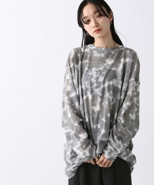 JEANASIS(ジーナシス)の「シアーテンジクロンT/193923(Tシャツ/カットソー・レディース・ホワイト/グレー系その他/ライトグリーン・FREE)」の6枚目の写真