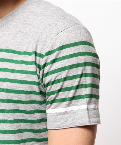 OUTLET(アウトレット)の「【CIAOPANIC TYPY】ヤシノキ切替マリンボーダーTee(Tシャツ/カットソー・メンズ・グレー/ホワイト・SMALL)」の9枚目の写真