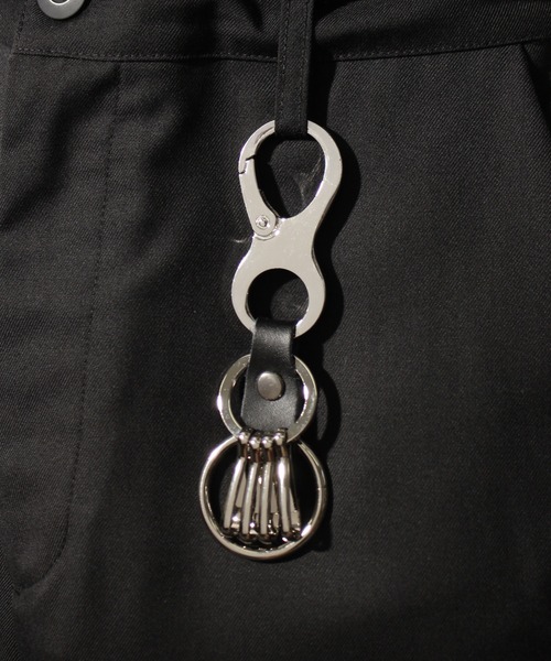 welise（ウェライズ）の「【welise/ウェライズ】PUレザーカラビナ/キーリング（キーケース/キーアクセサリー・メンズ・ブラック/シルバー/ダークブラック/ゴールド・FREE）」の3枚目の写真