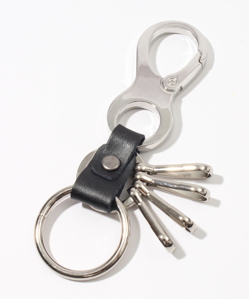 welise（ウェライズ）の「【welise/ウェライズ】PUレザーカラビナ/キーリング（キーケース/キーアクセサリー・メンズ・ブラック/シルバー/ダークブラック/ゴールド・FREE）」の6枚目の写真