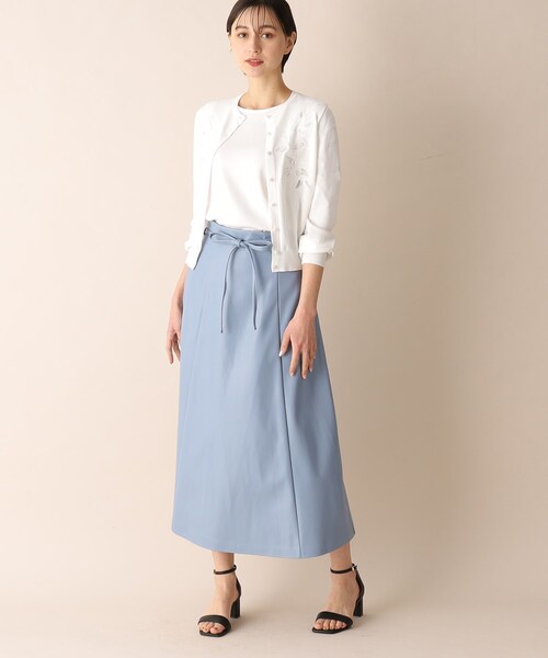 OPAQUE.CLIP（オペークドットクリップ）の「◆アンサンブル対応 刺繍チュールクルーネックカーディガン【洗濯機洗い可】（カーディガン/ボレロ・レディース・サンドベージュ/ホワイト系/ライトブルー・36/38/40）」の15枚目の写真