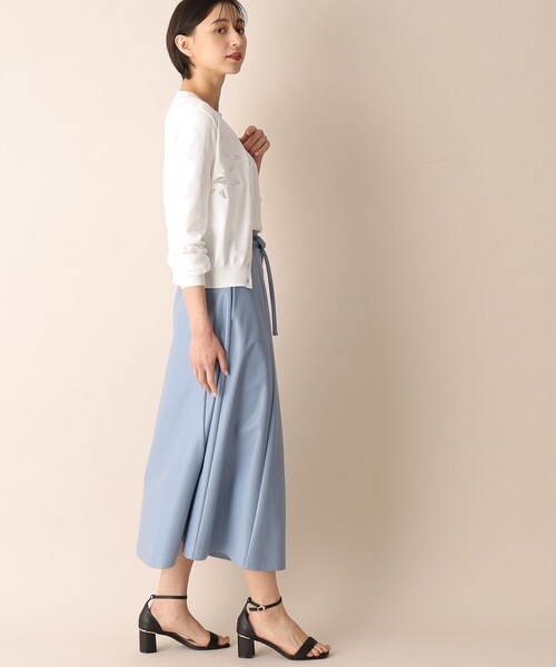 OPAQUE.CLIP（オペークドットクリップ）の「◆アンサンブル対応 刺繍チュールクルーネックカーディガン【洗濯機洗い可】（カーディガン/ボレロ・レディース・サンドベージュ/ホワイト系/ライトブルー・36/38/40）」の17枚目の写真