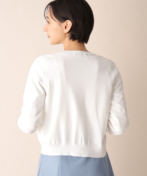 OPAQUE.CLIP（オペークドットクリップ）の「◆アンサンブル対応 刺繍チュールクルーネックカーディガン【洗濯機洗い可】（カーディガン/ボレロ・レディース・サンドベージュ/ホワイト系/ライトブルー・36/38/40）」の20枚目の写真