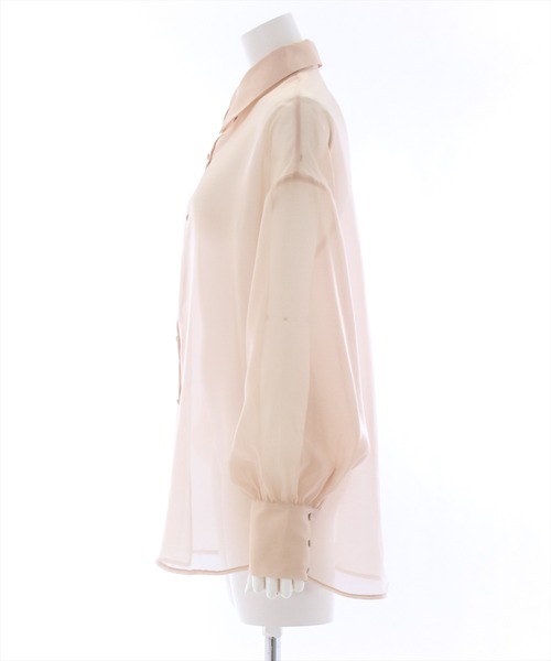 clear（クリア）の「長袖シアーシャツ （シャツ/ブラウス・レディース・ベージュ/ピンク/サックスブルー・F）」の4枚目の写真