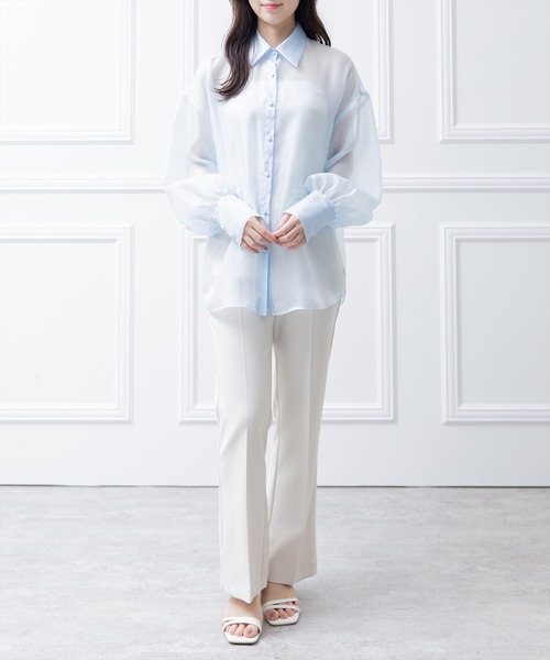 clear（クリア）の「長袖シアーシャツ （シャツ/ブラウス）」 - WEAR