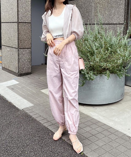 one after another NICE CLAUP(ワンアフターアナザーナイスクラップ)の「裾絞りカーゴパンツ(カーゴパンツ・レディース・ブラック/ピンク/オフホワイト・FREE)」の8枚目の写真