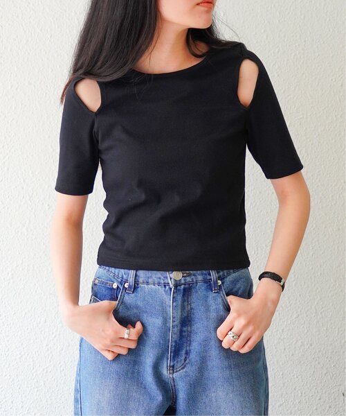 VENCEEXCHANGE(ヴァンスエクスチェンジ)の「カットアウトテレコトップス(Tシャツ/カットソー・レディース・ブルー/オフホワイト/ブラック・M)」の11枚目の写真