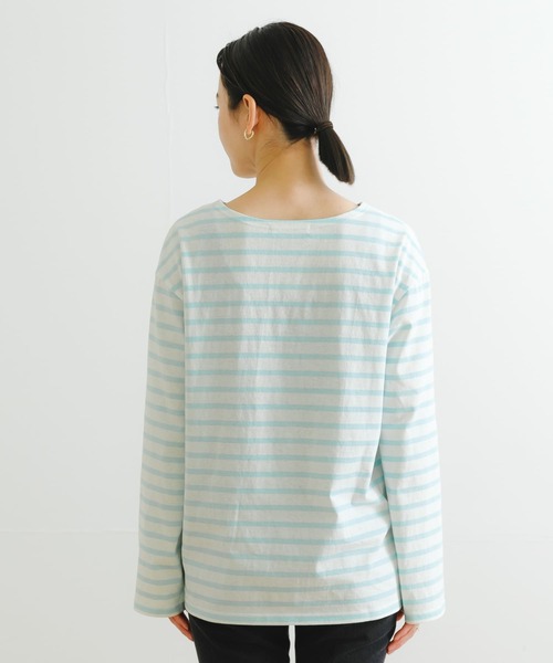 URBAN RESEARCH（アーバンリサーチ）の「コットンボーダーカットソー（Tシャツ/カットソー・レディース・ブラック/グリーン系その他/ベージュ・FREE）」の6枚目の写真