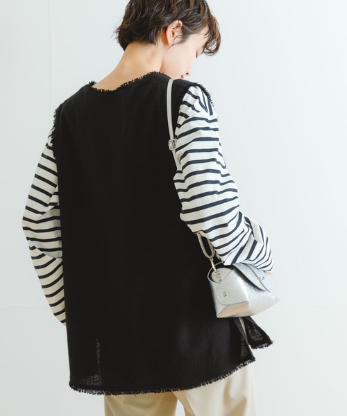 URBAN RESEARCH（アーバンリサーチ）の「コットンボーダーカットソー（Tシャツ/カットソー・レディース・ブラック/グリーン系その他/ベージュ・FREE）」の14枚目の写真