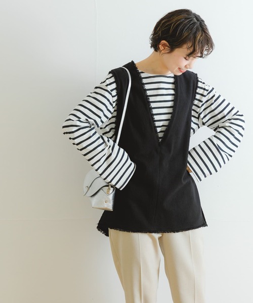 URBAN RESEARCH（アーバンリサーチ）の「コットンボーダーカットソー（Tシャツ/カットソー・レディース・ブラック/グリーン系その他/ベージュ・FREE）」の15枚目の写真