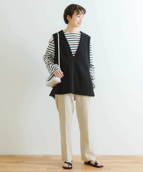 URBAN RESEARCH（アーバンリサーチ）の「コットンボーダーカットソー（Tシャツ/カットソー・レディース・ブラック/グリーン系その他/ベージュ・FREE）」の16枚目の写真