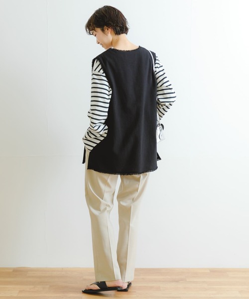 URBAN RESEARCH（アーバンリサーチ）の「コットンボーダーカットソー（Tシャツ/カットソー・レディース・ブラック/グリーン系その他/ベージュ・FREE）」の17枚目の写真