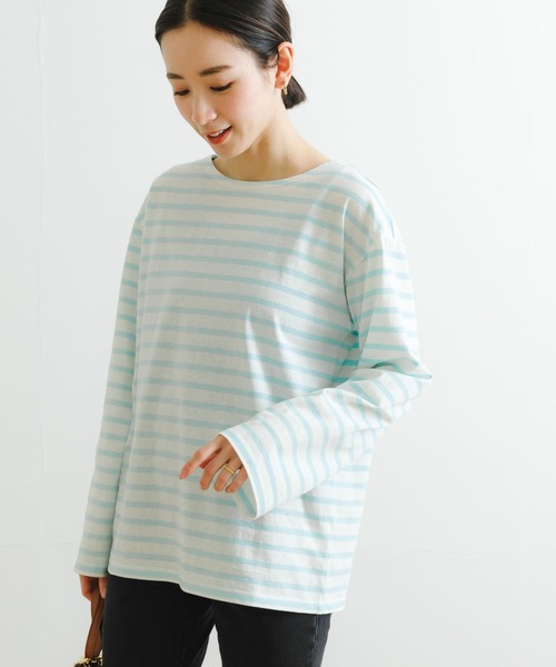 URBAN RESEARCH（アーバンリサーチ）の「コットンボーダーカットソー（Tシャツ/カットソー・レディース・ブラック/グリーン系その他/ベージュ・FREE）」の22枚目の写真