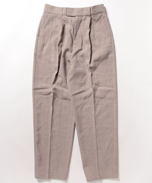m.f.editorial（エムエフエディトリアル）の「【リネン調 アンクル丈 ストレッチ】m.f.エディトリアル レディース シャンブレー テーパードパンツ(セットアップ可能)（スラックス・レディース・ブラウン/カーキ/モカ・MEDIUM/LARGE）」の5枚目の写真