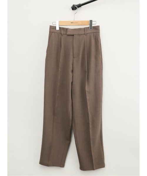 m.f.editorial（エムエフエディトリアル）の「【リネン調 アンクル丈 ストレッチ】m.f.エディトリアル レディース シャンブレー テーパードパンツ(セットアップ可能)（スラックス・レディース・ブラウン/カーキ/モカ・MEDIUM/LARGE）」の15枚目の写真