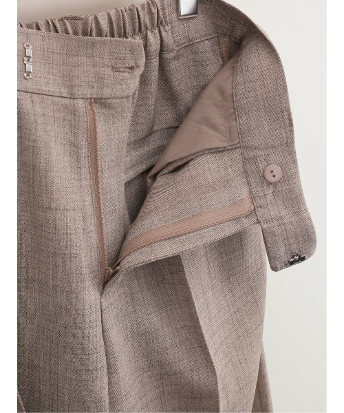 m.f.editorial（エムエフエディトリアル）の「【リネン調 アンクル丈 ストレッチ】m.f.エディトリアル レディース シャンブレー テーパードパンツ(セットアップ可能)（スラックス・レディース・ブラウン/カーキ/モカ・MEDIUM/LARGE）」の21枚目の写真