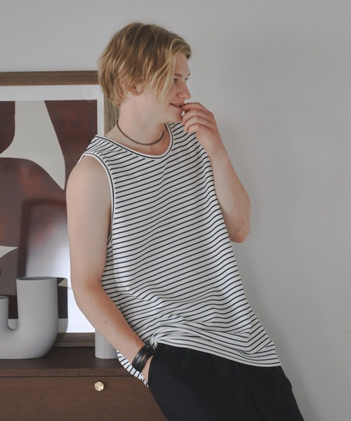 DOOPZ（ドープス）の「Ripple oversized tanktop-リップルオーバーサイズタンクトップ（タンクトップ・メンズ・ベージュ/ホワイト/ホワイト×ブラック/ブラック・SMALL/MEDIUM/LARGE）」の18枚目の写真