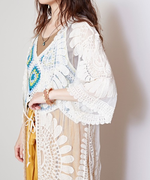 チャイハネ（チャイハネ）の「【チャイハネ】プラチナムカーディガン（カーディガン/ボレロ・レディース・ナチュラル/ブラック/ホワイト・FREE）」の21枚目の写真