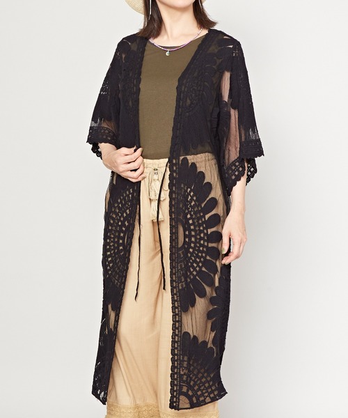 チャイハネ（チャイハネ）の「【チャイハネ】プラチナムカーディガン（カーディガン/ボレロ・レディース・ナチュラル/ブラック/ホワイト・FREE）」の10枚目の写真