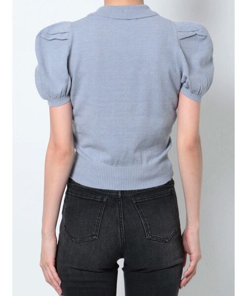 RESEXXY（リゼクシー）の「ワンポイントロゴニットポロ（ニット/セーター・レディース・ブルー/オフホワイト/ブラック・FREE）」の16枚目の写真