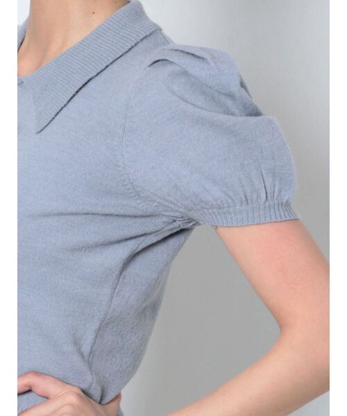 RESEXXY（リゼクシー）の「ワンポイントロゴニットポロ（ニット/セーター・レディース・ブルー/オフホワイト/ブラック・FREE）」の18枚目の写真