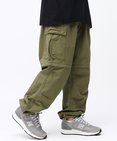 VISION STREET WEAR(ヴィジョンストリートウェア)の「【VISION】2WAY コットン ワイド カーゴパンツ(カーゴパンツ・メンズ・ブラック/パープル/オリーブ/アイボリー・LL/L/M)」の4枚目の写真