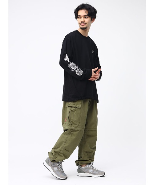 VISION STREET WEAR(ヴィジョンストリートウェア)の「【VISION】2WAY コットン ワイド カーゴパンツ(カーゴパンツ・メンズ・ブラック/パープル/オリーブ/アイボリー・LL/L/M)」の9枚目の写真