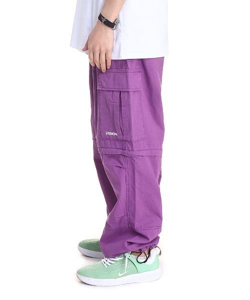VISION STREET WEAR(ヴィジョンストリートウェア)の「【VISION】2WAY コットン ワイド カーゴパンツ(カーゴパンツ・メンズ・ブラック/パープル/オリーブ/アイボリー・LL/L/M)」の11枚目の写真