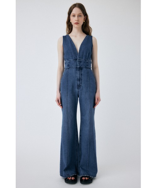 MOUSSY（マウジー）の「BUSTIER DENIM オールインワン（つなぎ/オールインワン・レディース・ブルー/ワンウォッシュ・1/2）」の5枚目の写真