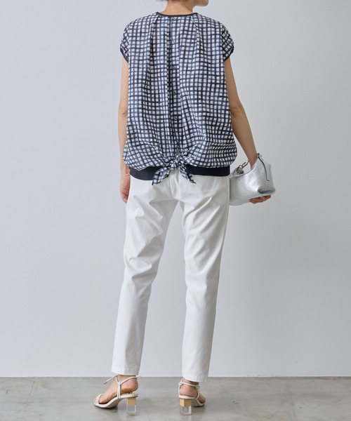 BEARDSLEY(ビアズリー)の「布帛コンビ サマーニット(ニット/セーター・レディース・ブラック/アイボリー・FREE)」の10枚目の写真