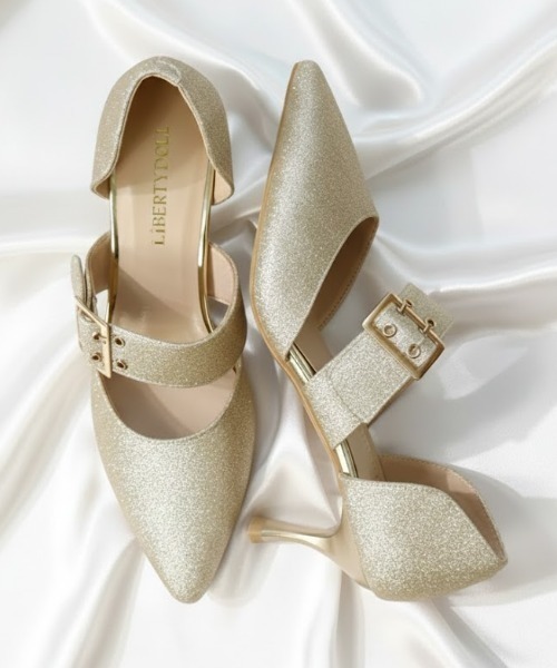 LibertyDoll（リバティードール）の「ポインテッドトゥセパレートバックルパンプス（パンプス・レディース・アイボリー/ブラック系その他/ブラック/ベージュ/シルバー/ブラック系1/シルバー系1/ゴールド系1・LL/M/L/S/SS/3L）」の8枚目の写真