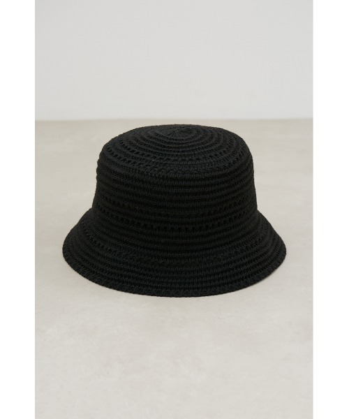 AZUL by moussy（アズールバイマウジー）の「スカシアミバケットハット（ハット・メンズ・ブラック/ホワイト・FREE）」の2枚目の写真