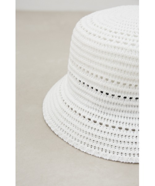 AZUL by moussy（アズールバイマウジー）の「スカシアミバケットハット（ハット・メンズ・ブラック/ホワイト・FREE）」の6枚目の写真