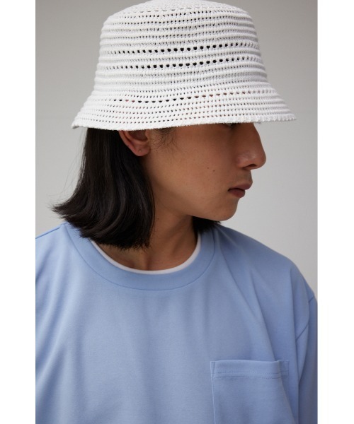 AZUL by moussy（アズールバイマウジー）の「スカシアミバケットハット（ハット・メンズ・ブラック/ホワイト・FREE）」の8枚目の写真