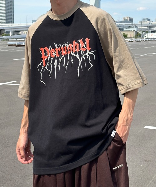 Perushu(ペルーシュ)の「ユーズドライクラグランTシャツ(Tシャツ/カットソー・メンズ・イエロー系その他/ブラック/その他・LARGE/MEDIUM)」の21枚目の写真
