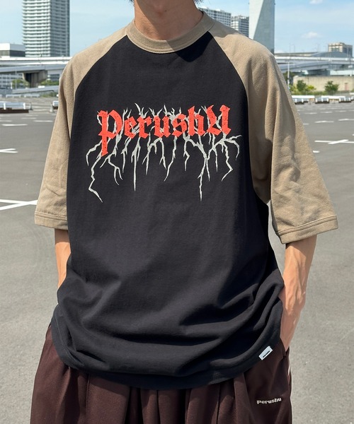 Perushu(ペルーシュ)の「ユーズドライクラグランTシャツ(Tシャツ/カットソー・メンズ・イエロー系その他/ブラック/その他・LARGE/MEDIUM)」の22枚目の写真