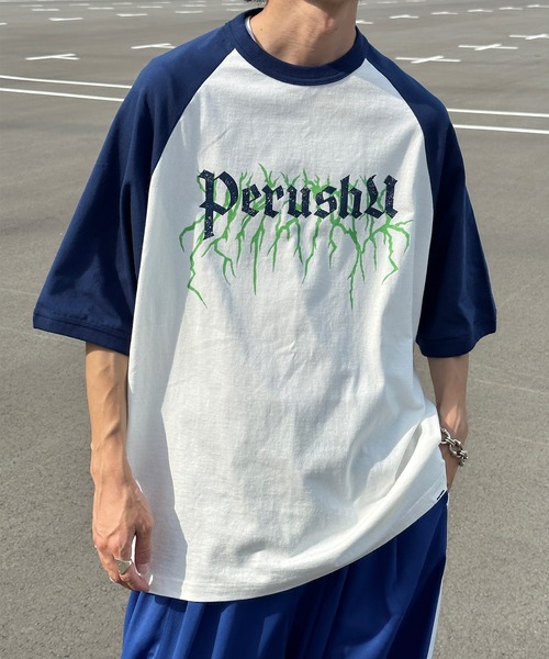Perushu(ペルーシュ)の「ユーズドライクラグランTシャツ(Tシャツ/カットソー・メンズ・イエロー系その他/ブラック/その他・LARGE/MEDIUM)」の9枚目の写真