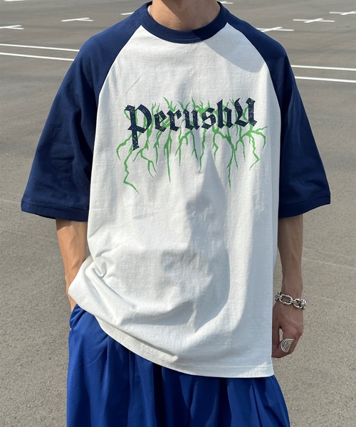 Perushu(ペルーシュ)の「ユーズドライクラグランTシャツ(Tシャツ/カットソー・メンズ・イエロー系その他/ブラック/その他・LARGE/MEDIUM)」の10枚目の写真