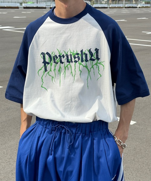 Perushu(ペルーシュ)の「ユーズドライクラグランTシャツ(Tシャツ/カットソー・メンズ・イエロー系その他/ブラック/その他・LARGE/MEDIUM)」の12枚目の写真